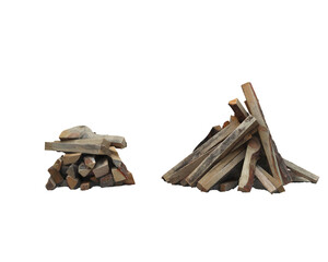 Wood for fire isolated on background. 3d rendering - illustration