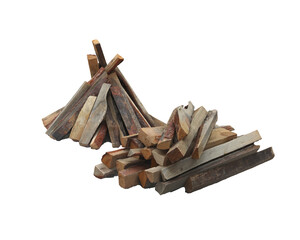 Wood for fire isolated on background. 3d rendering - illustration