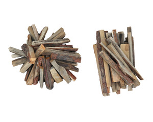 Wood for fire isolated on background. 3d rendering - illustration