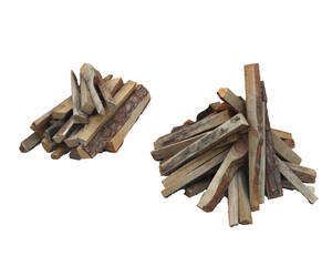 Wood for fire isolated on background. 3d rendering - illustration