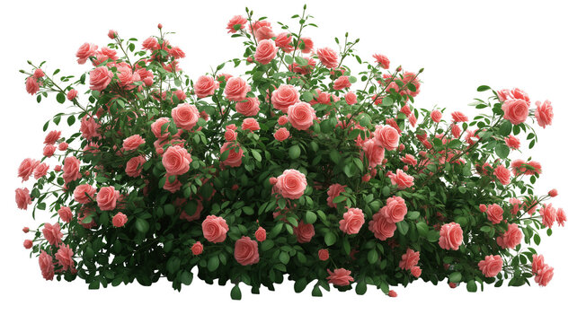 bush of rose flowers on white background