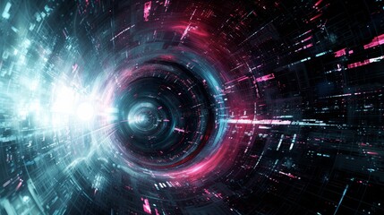 Fototapeta premium Into the Digital Abyss: Navigating Cyberspace