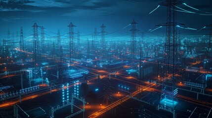 Fototapeta na wymiar LuminaNet: Connecting the Global Electricity Grid