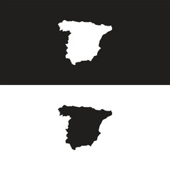 Kingdom of Spain isolated map and official flag icons. vector Spanish political maps icons over white background. EU sign geographic banner template. travel and business concept maps.