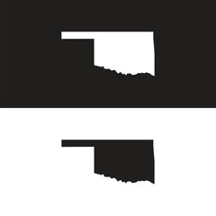 Oklahoma black map on white background vector
