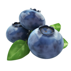 Obraz premium 3d render illustration blueberries fruit isolated on transparent background