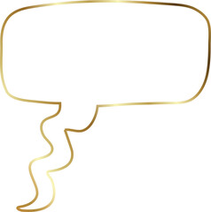 Golden speech bubble luxury icon, dialogue, text, chat