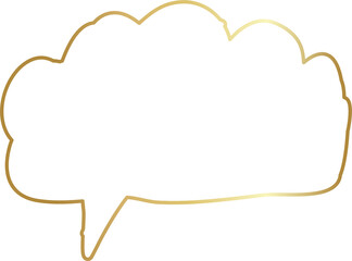 Golden speech bubble luxury icon, dialogue, text, chat