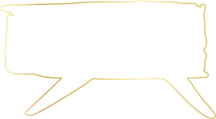 Golden speech bubble luxury icon, dialogue, text, chat