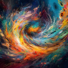 AI generated illustration of a vibrant colorful galaxy sky background for wallpapers