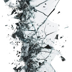Shattered glass, transparent background, isolated image, generative AI - obrazy, fototapety, plakaty