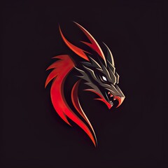 vector design gaming esport mascot logo of dragon