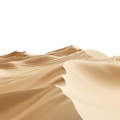 3d rendering for landscape concept Realistic sand dunes isolated on white background