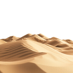 3d rendering for landscape concept Realistic sand dunes isolated on white background