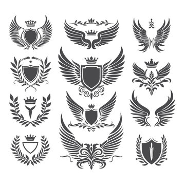 heraldry logo graphic luxury and wings 