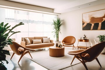 AI generated illustration of a modern living room