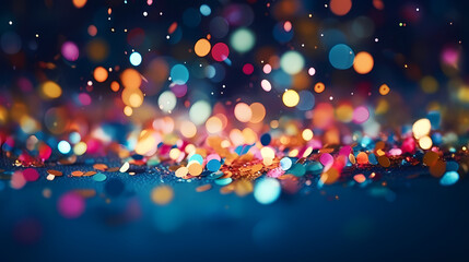 Confetti bokeh background, symbolizing achievement and success