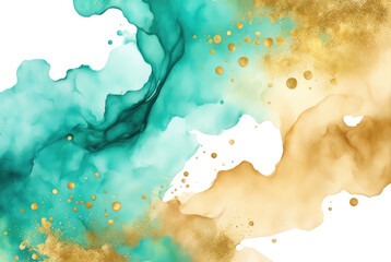 Teal and Gold Watercolor Elegance