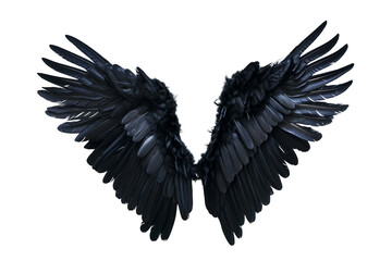 Glide Black Wings on Transparent Background, PNG, Generative Ai