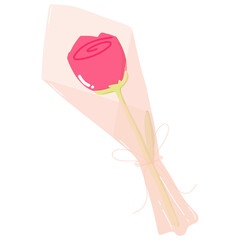 pink rose in illustration
