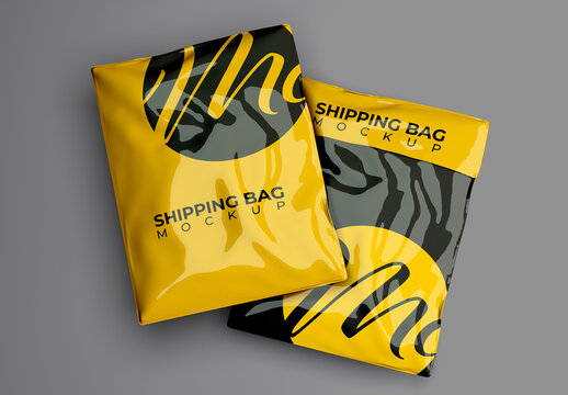 Front and Back Shipping Bag Mockup
