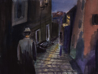Dark narrow alley in Paris - 731723841