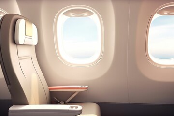 Business seat airplane window seat side view