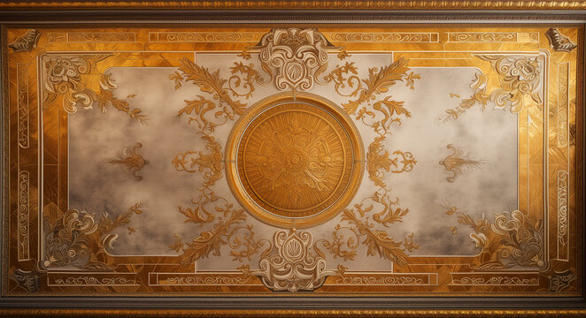 3d wallpaper stretch ceiling decoration model. mandala and decorative frame abstract background