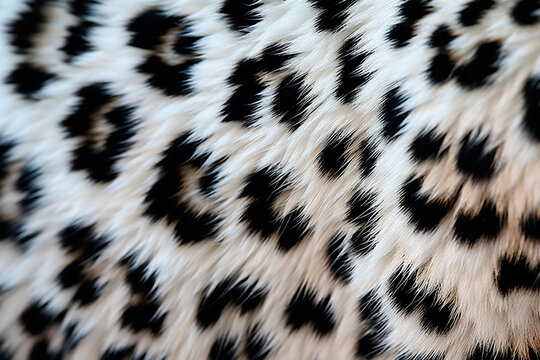 Spotted animal fur texture close up, snow leopard, background