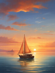 sailing into the warm embrace of sunset hues