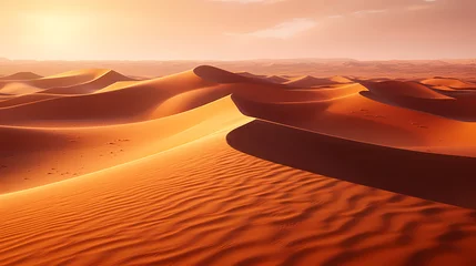 Foto auf Glas Desert landscape, sand dunes with wavy pattern © ma