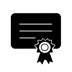 Certificate icon. Achievement, award, grant, diploma. Vector icon isolated on white background.