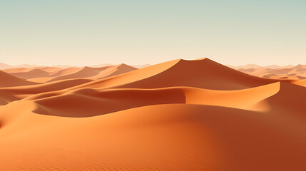 Fototapeta na wymiar Desert landscape, sand dunes with wavy pattern
