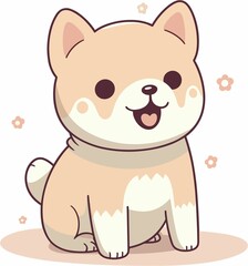 AI-generated illustration of an adorable cartoon puppy character against a white background.