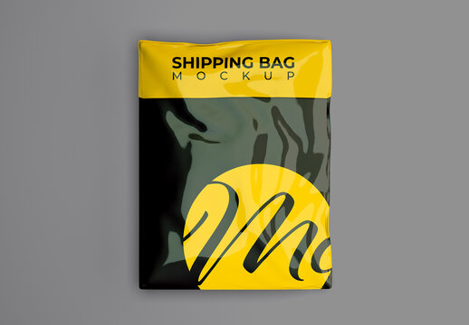 Back View Shipping Bag Mockup