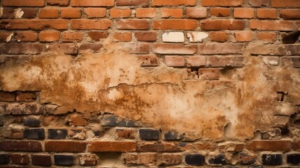 AI-generated illustration of a brick wall with cracks and imperfections visible
