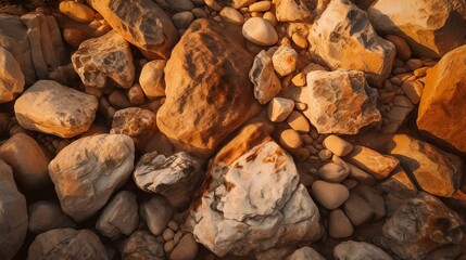 AI generated illustration of a natural and organic stone landscape on a sunny day