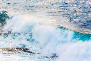 beautiful blue high waves