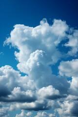 AI generated illustration of a beautiful, bright blue sky with white, fluffy clouds