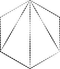 Triangle shapes dash line. Graphic elements