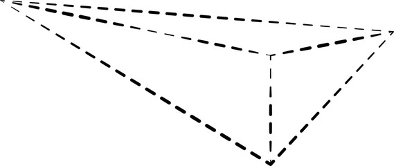 Triangle shapes dash line. Graphic elements
