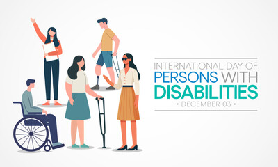 International Day of Persons with Disabilities (IDPD) is celebrated every year on 3 December. to raise awareness of the situation of disabled persons in all aspects of life. Vector illustration.