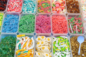 Assorted Gummy Candies on Display