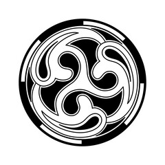 Ancient Irish Celtic symbol. Nordic Style Vector Illustration. - obrazy, fototapety, plakaty