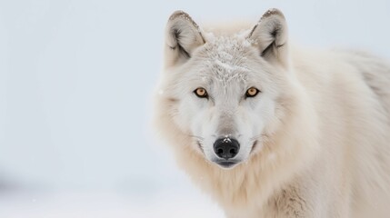 Obraz premium AI generated illustration of a wolf walking through a wintery landscape