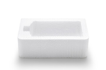shockproof styrofoam packing box isolated on white background