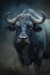 Naklejka premium AI generated illustration of a bull - depicting the powerful and regal presence of the animal