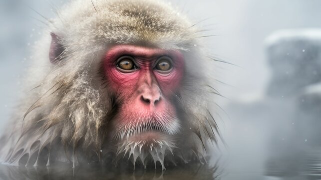 AI generated illustration of a monkey submerging in a body of water
