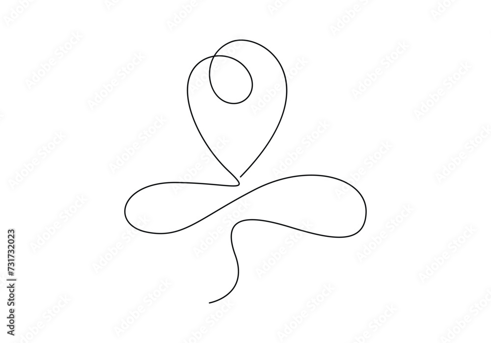 Poster paths and location markers in continuous one line drawing style. gps navigation and travel concept v