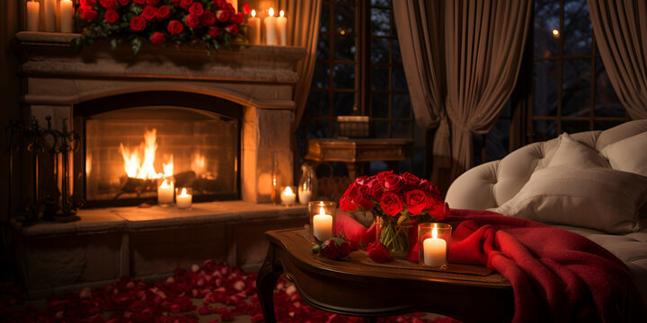 Glimmer glimpse guide for association: The candle's flame whispers the secrets of our eternal love, Happy rose day. You made my heart as soft as rose petals, red scented candlelight bedroom idea, vale